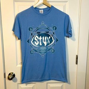 Delta Pro Weight blue Styx 2019 World Tour graphic band tee unisex sz S